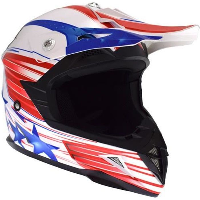 Casque Cross Adulte ATRAX Starcross - Rouge / Bleu