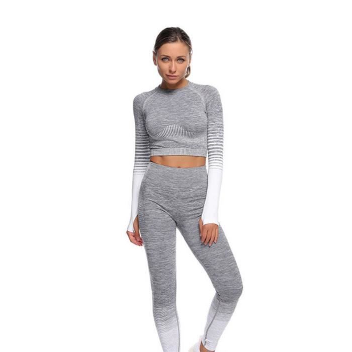 SURVETEMENT Femme - Haut de vêtements de yoga à séchage rapide Gradient Sports - Blanc GT™