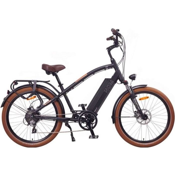Vélo Electrique Cruiser 26'' NCM Miami, Batterie 48V 16Ah, 8 vitesses, Noir
