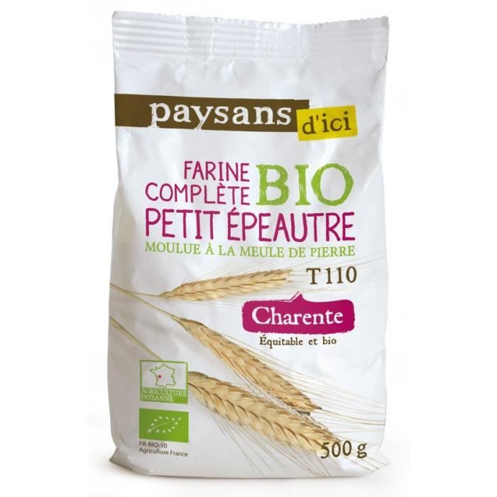 Farine complète de Petit épeautre bio et équitable T110 500 g PAYSANS D'ICI
