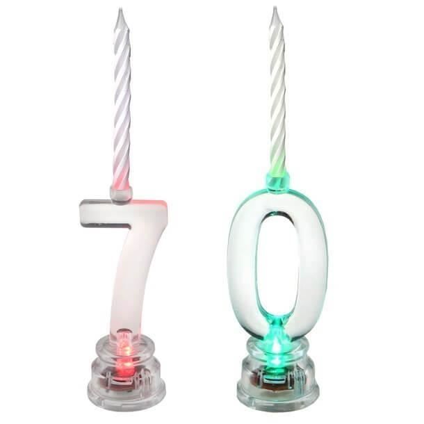 1 Pack décoration de gâteau anniversaire avec bougie LED chiffre 70 REF/5861