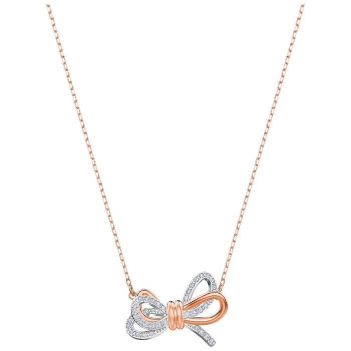 Sautoir - Collier - Pendentif Swarovski Lifelong Bow Medium - Matière:Plaqué