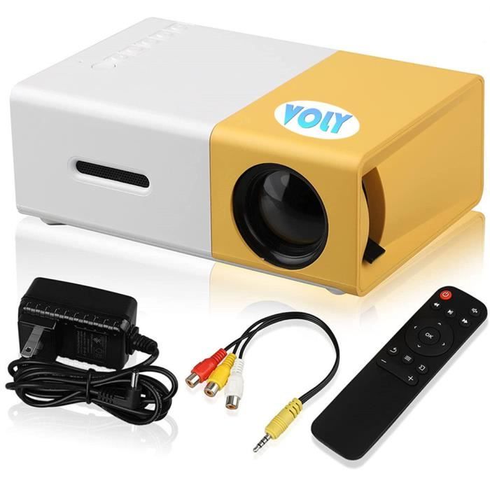 Mini Projecteur, PVO Vidéoprojecteur Portable pour Dessins Animés, Cadeau Fille Garçon, Pico Rétroprojecteur à LED pour Home Cinéma,