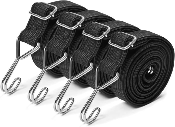 Lot De 4 Tendeurs De Corde Ajustables - Longueur 2,2 M - Charge Max 68 Kg - Pour Voile D'ombre, Tente, Transport