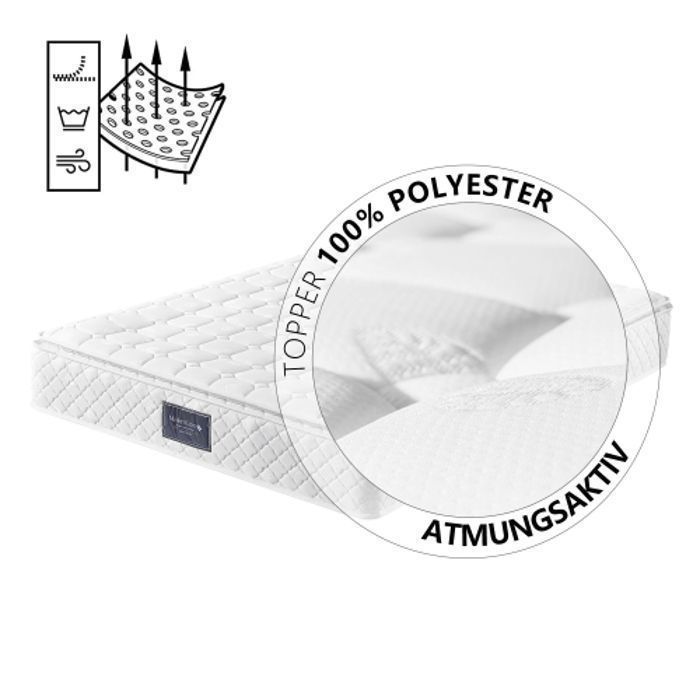 Matelas Mémoire De Forme 120x200x16 Cm - Mousse Froide, Fermeté H2/H3, Soutien 7 Zones, Housse Lavable