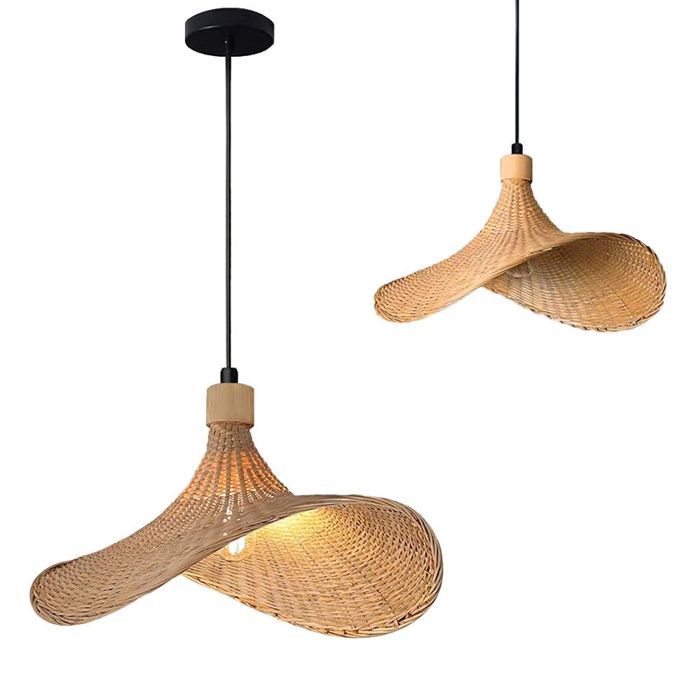 Lampe Suspendue De Plafond Toolight Bambou App1642-1Cp Suspenion Beige 30 X 50 X 30 Cm