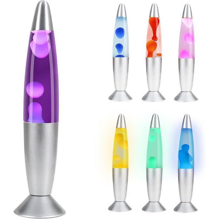 Lampe Lave LED Multicolore - CELLUSTOP - Design Rétro - 7 Couleurs - Éclairage Ambiance - Électrique