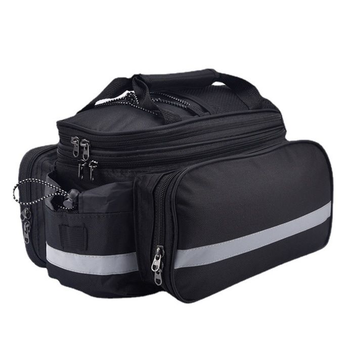 Sacoche de porte-bagages grande et étanche - Capacité 27L - Sacoche de vélo pour porte-bagages avec réflecteurs en noir