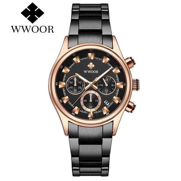 Montre homme gamme marque de luxe WWOOR étanche chronographe sport quartz montre homme