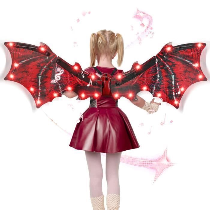 Eteslot Ailes De Fée De Papillon Lumineuses pour Filles, Une Fée Adulte Costume, Ailes d'ange À LED pour Enfant, Femmes, Halloween, Cosplay, Fête d' anniversaire