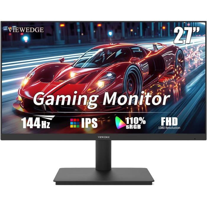 Écran PC Gamer Viewedge 27 Pouces – FHD 180 Hz, 1 Ms, HDR10, Protection Yeux, FreeSync – Moniteur Gaming Immersif