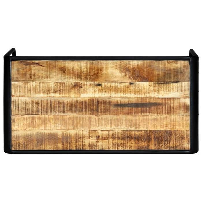 Table à manger en bois de manguier - vidaxl - 118x60x76 cm - Bois massif - Brun - Style industriel - Pieds en acier