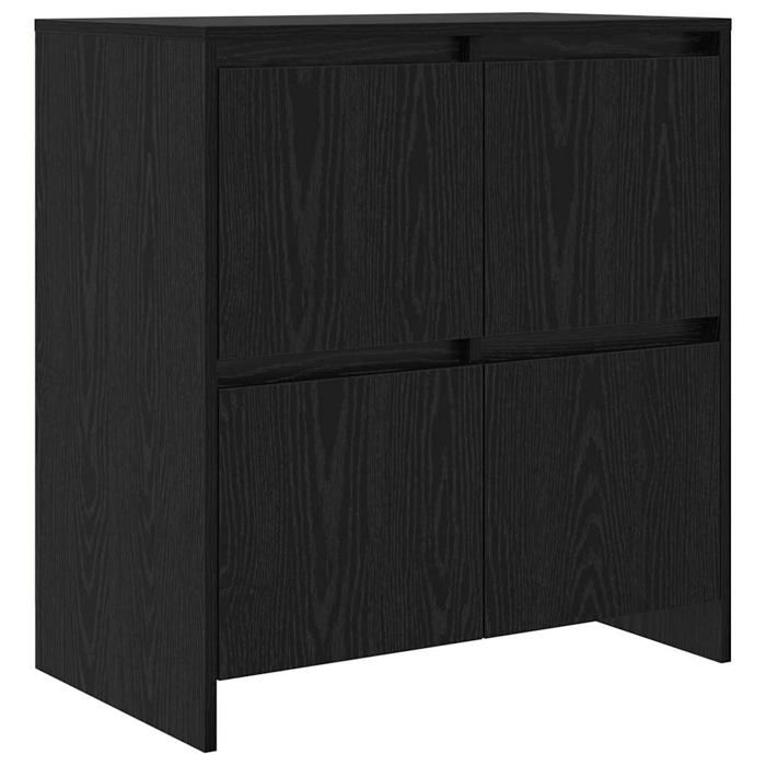 Buffet en bois rustique - vidaXL - Chêne noir - 70x41x75 cm - Bois dingénierie - 4 portes - Montage au sol