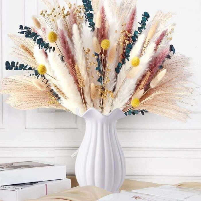 Bouquet de fleurs séchées Pampa - MICH - 115 pièces - Style bohème - 45 ...