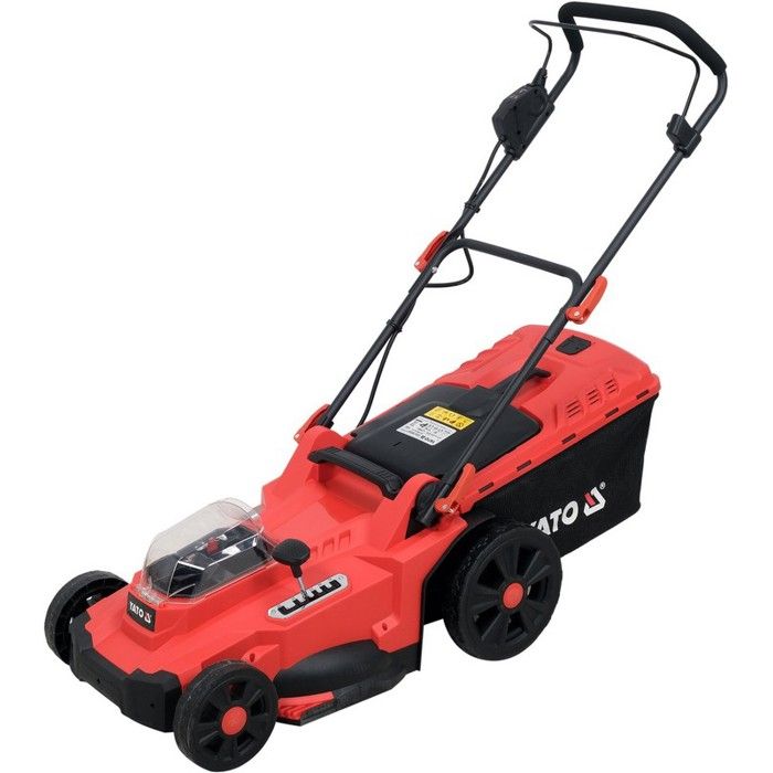 Tondeuse à gazon sans fil - Yato - 2x18V - 43 cm - Mulching - Hauteur de coupe 25-75 mm - Panier 50 l - Poignée pliable