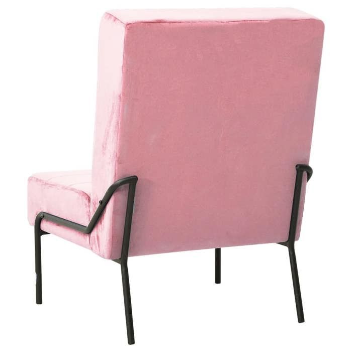 Fauteuil simple - Rose - Chaise de relaxation - 65x79x87 cm Rose Velours F8076