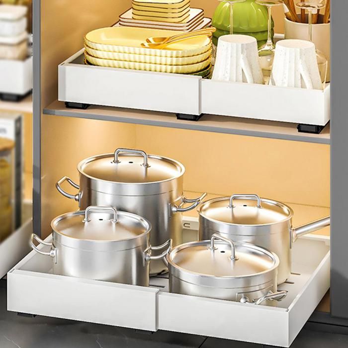 SUPFINE Tiroir Coulissant Cuisine Organisateurs Darmoire Etagere Rangement Telescopique Largeur Réglable 32-52 × 42 × 7 5 cm