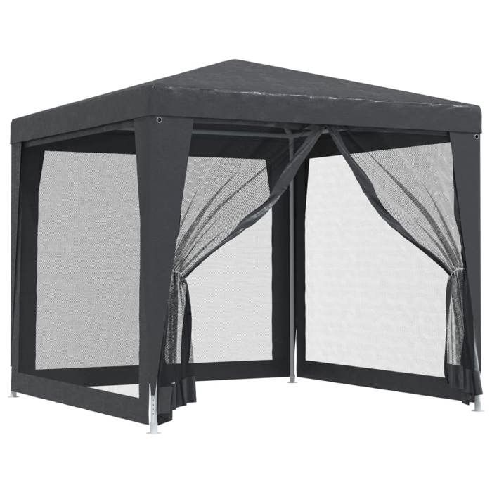 VIDAXL Tente de fêteRésistance aux UV et à leau 4 parois latérales en maille Anthracite 2.5x2.5 m - (250x250x245 cm) BONNE1986