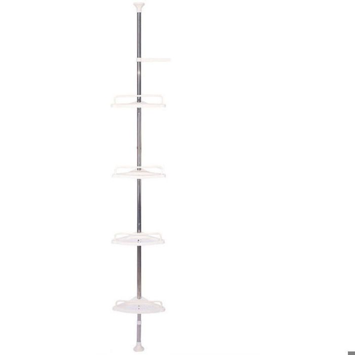 Étagère de douche télescopique 100-320 cm Étagère sans perçage Étagère télescopique Étagère dangle avec 4 paniers