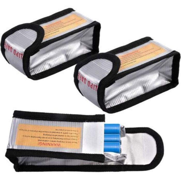 Lot de 3 Sacs Ignifuges Anti-Explosion pour Batteries Lipo – Sécurité Feu & Stockage (125x65x5 cm)