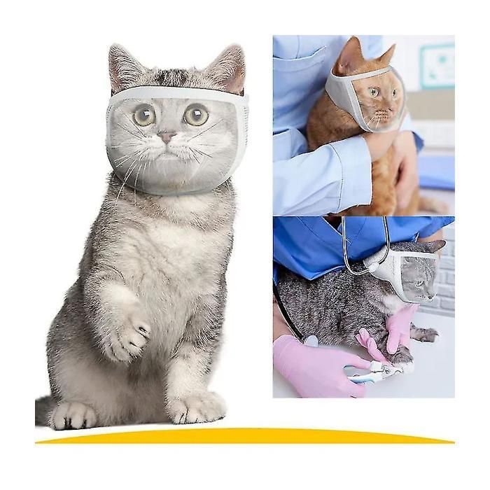 Muselière pour chat anti-morsure respirante transparente taille 20-25 cm toilettage et bain sécurisé