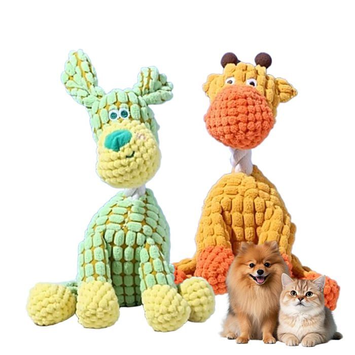 Jouet chien indestructible 2026 peluche couineur interactive pour moyenne et grande taille cadeau (J+V) Meoiruery