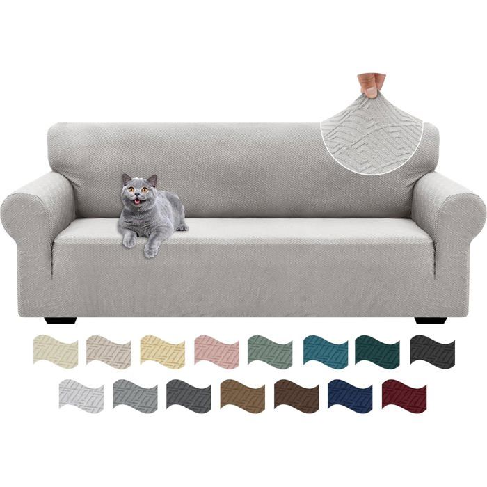 Extensible Housse Canapé 3 Places Universelle Housse De Canapé avec Accoudoirs Housse Protection Canapém Sofa Cover Antidérapante