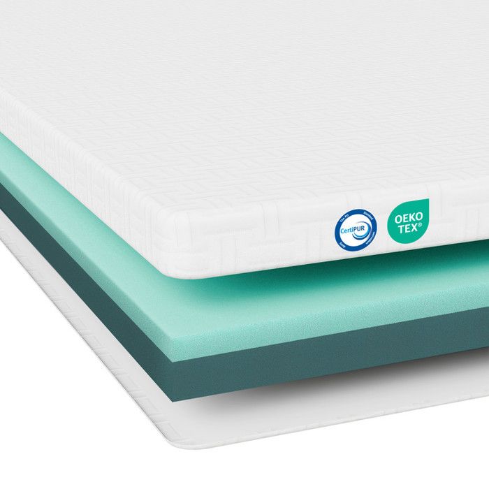 ROYGBIV Surmatelas 100x200 5cm-Mousse Mémoire Forme Gel Thermorégulateur-Réversible 2 Couches Confort Progressif-Certifié OekoTex