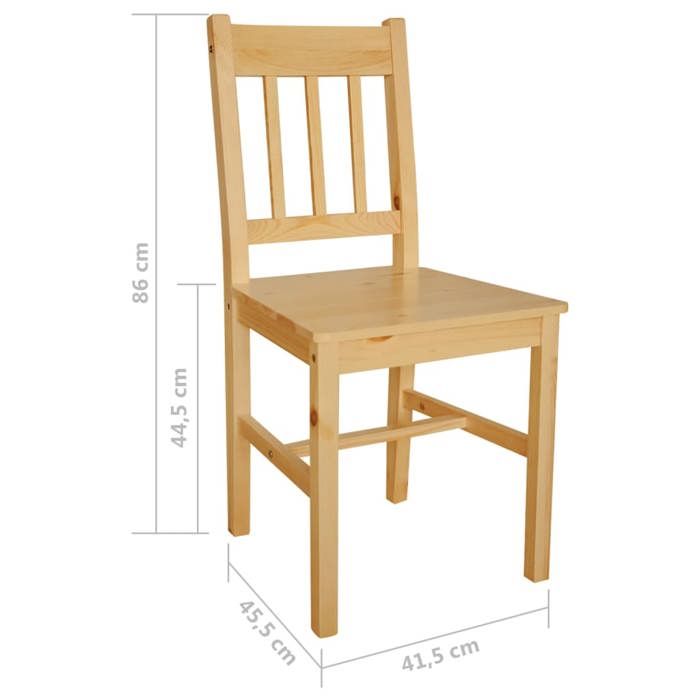 Chaises de salle à manger 4 pcs Bois de pin_2 ans garantie_73825