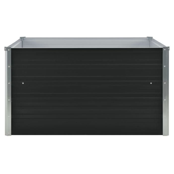 Promo“Jardinière Anthracite 100 x 100 x 45 cm en acier galvanisé avec fond ouvert et grand volume de plantation 770631