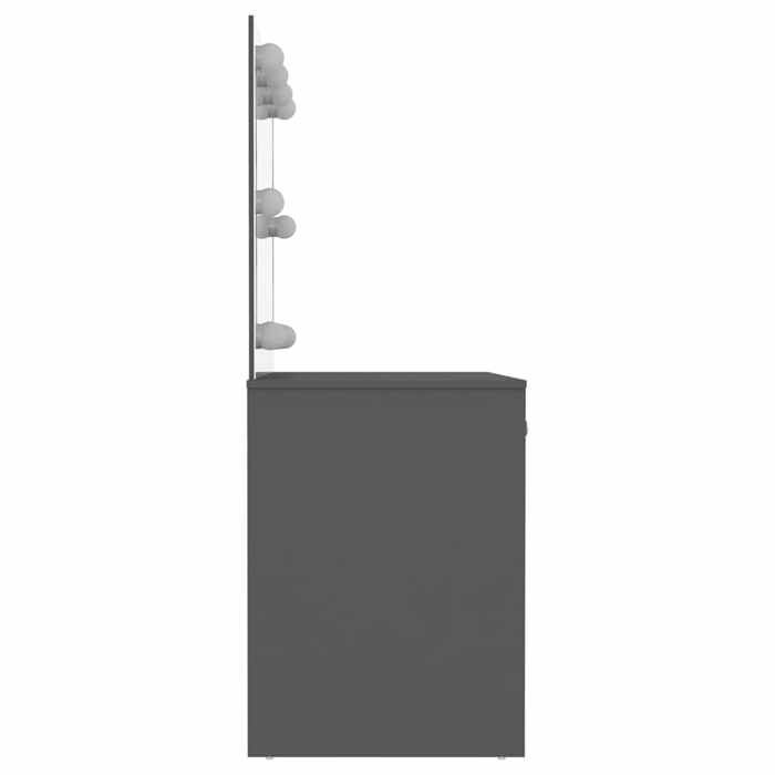 Meuble Rangement - HAOSHOP - Table de maquillage avec éclairage LED 110x55x145 cm MDF Gris&01_29447