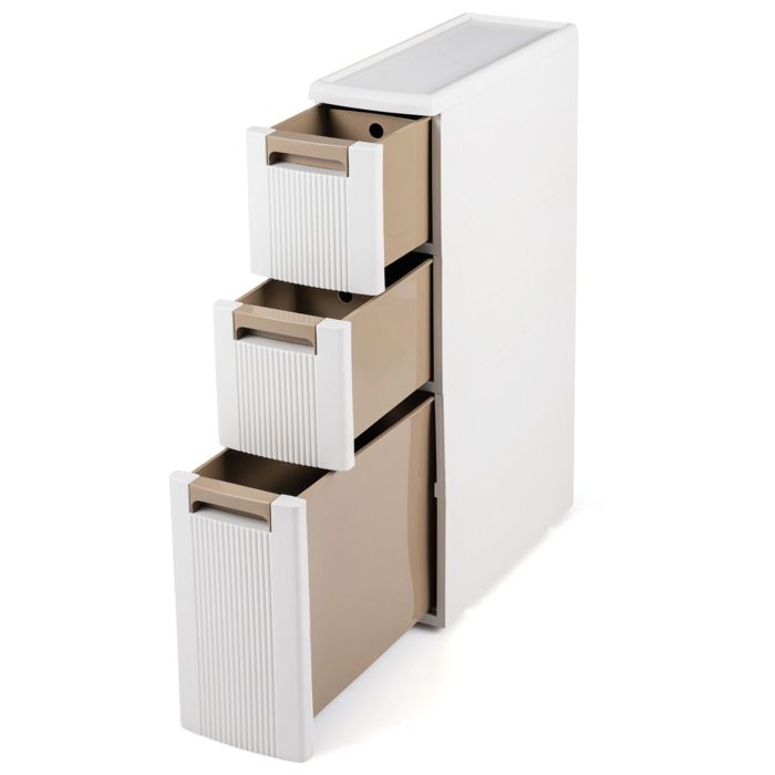 COSTWAY Desserte de Salle de Bain à roulettes avec 3 Tiroirs en Plastique Étanche Séparateurs Réglables 45 5 x 18 x 76 cm COSTWAY Desserte de Salle de Bain à roulettes avec 3 Tiroirs en Plastique Étanche Séparateurs Réglables 45 5 x 18 x 76 cm