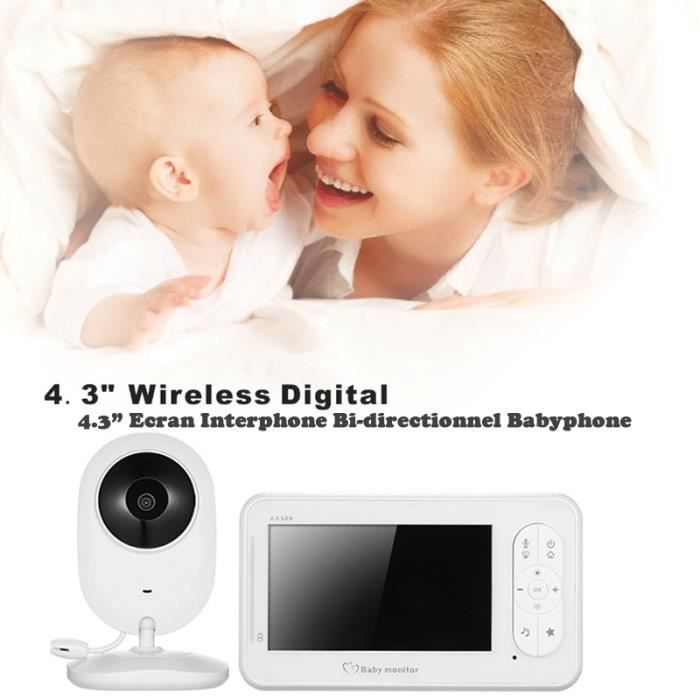 Ecoute Bebe Video Babyphone Moniteur Bebe Sans Fil Avec Camera Surveillance Moniteur Pour Bebe Sans Fil Interphone Vocal Pour La Surveillance De Lappareil De Soins Grand Ecran Video Lcd Securite Bebe Puericulture
