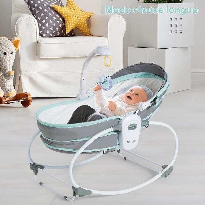 Costway 5 En 1 Transat Pour Bebe 0 3ans Lit Berceau Portable Avec Boite Vibrante Musical Auvent Amovible Barriere Dossier Ajustable Cdiscount Puericulture Eveil Bebe