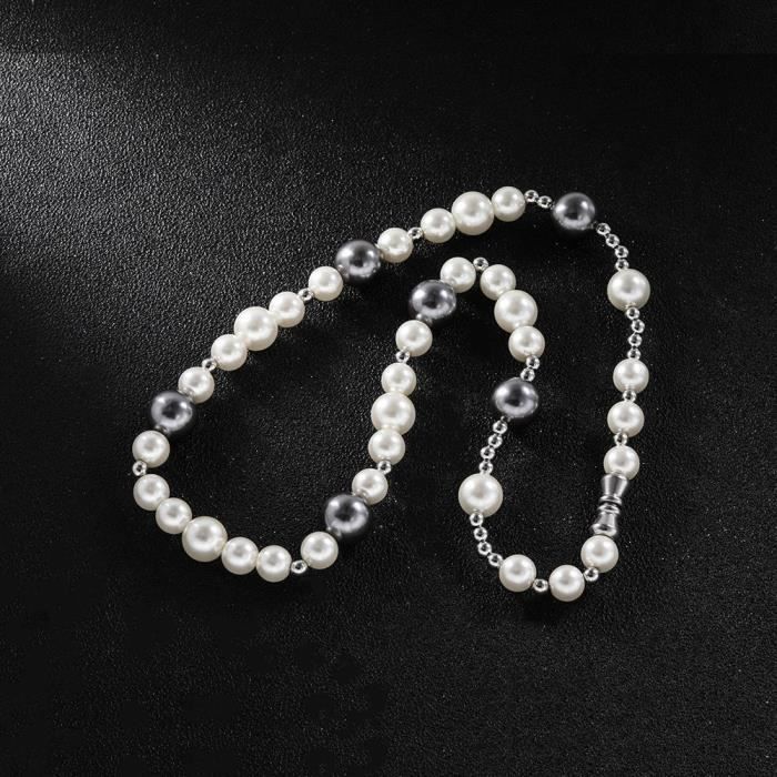 Collier Fin En Acier Inoxydable Avec Perles - Style Minimaliste, Neuf Sans Boîte
