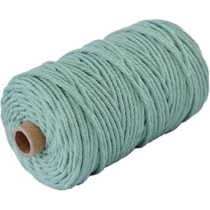 Corde Macramé 3 Mm X 300 M Beige Naturel – 4 Brins Coton, Idéal Plantes Suspendues, Attrape-Rêves, Déco Bohème