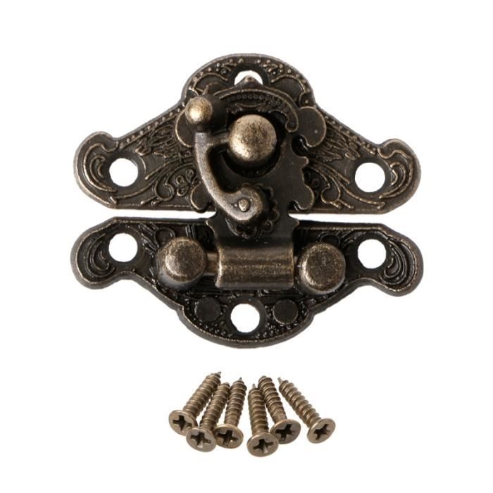 BOÎTE À BIJOUX look vintage en bronze armoire tiroir serrure loquet