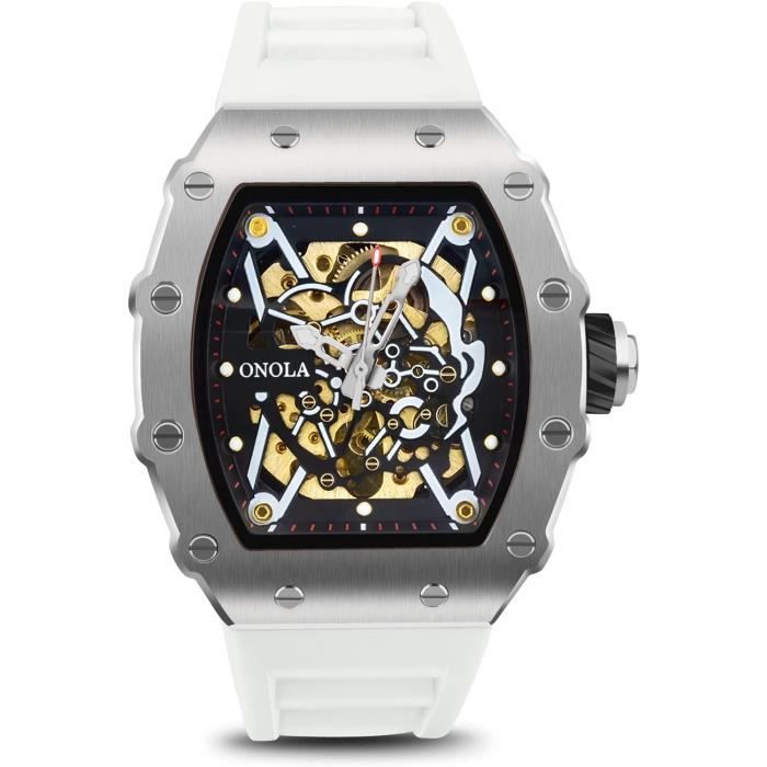 Montre Homme Denvosi Sport élégante - Cadran Bleu, Bracelet Silicone Bleu, Boîtier Or - Étanche 30m