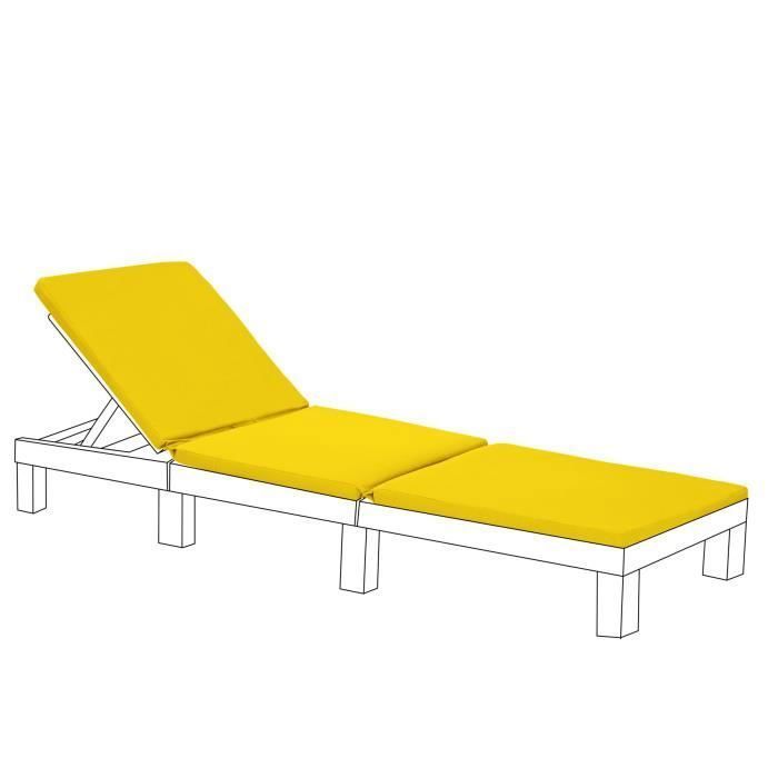 Coussin De Chaise Longue Rayé Jaune - 45 X 120 Cm - Pour Jardin, Plage, Terrasse - 4