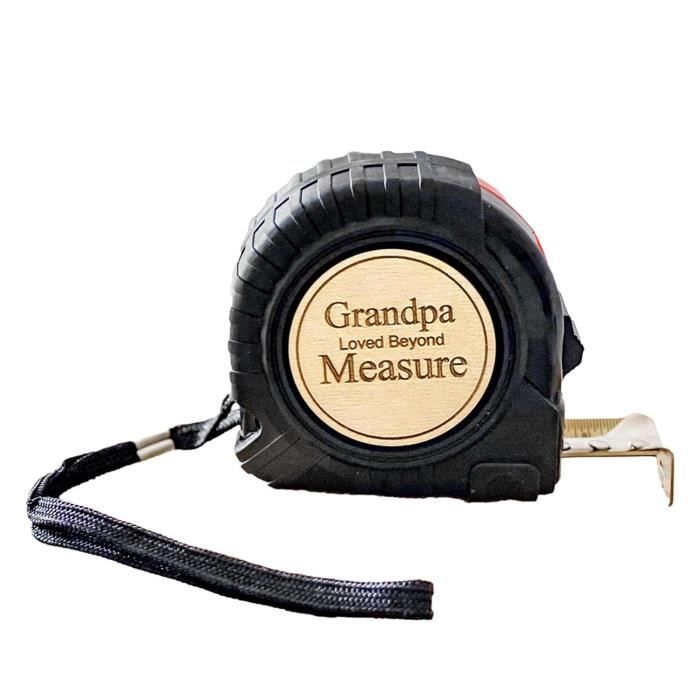 Lueaurra Mètre Ruban Cuir Véritable 5m Personnalisé - Cadeau Émotionnel Fête Des Pères Pour Papa Bricoleur