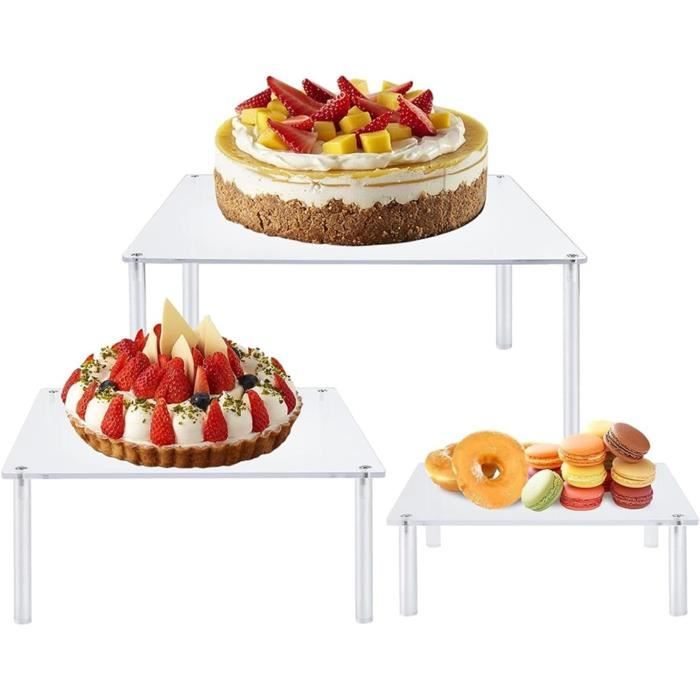 3 Pièces/ensemble Présentoir À Gâteau En Acrylique, Support De Service De  Dessert De Gâteau De