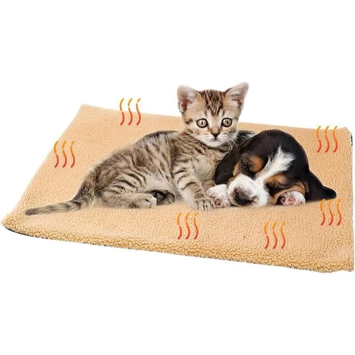 Coussin Auto-Chauffant - 60×45 cm - Sans Électricité - Couverture Amovible - Pour Chien et Chat