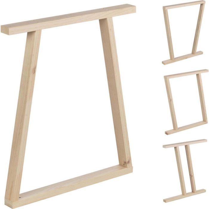 Pieds de table modulable - Bok - Modèle 1 - Pin massif - 64x58x75 cm - Prêt à peindre