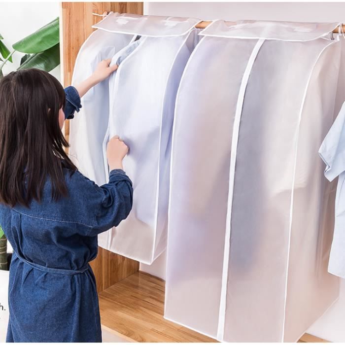 Housses de Vêtements, Lot de 2 Lavable Transparent Etanche Anti