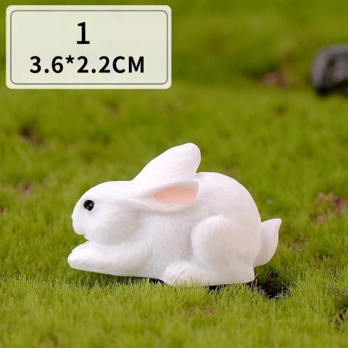 Simulation Mini Lapin Modèle Animal Figure Lièvre Figurine Home Decor Miniature