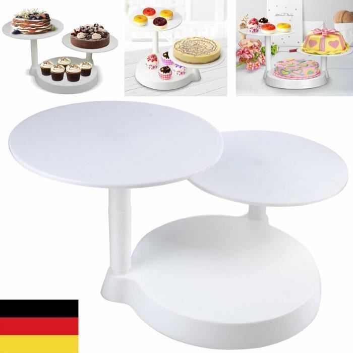 NEUF Blanc Plateforme Support à Tournant Gâteau Présentoir à Étage 3 Couches