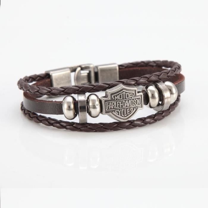 Bracelet Biker Avec Plaque Harley Davidson Etats Unis Usa Biker Avec Plaque Harley Davidson