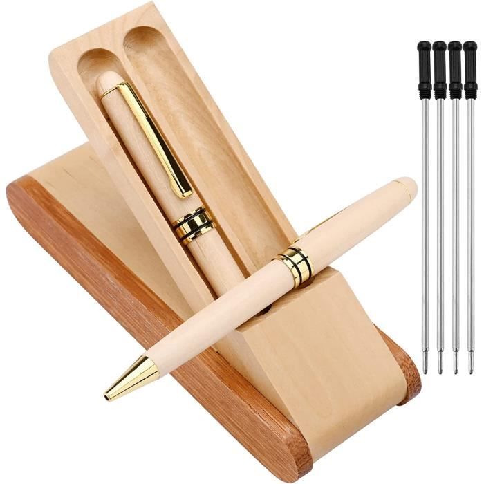 TJS-Stylos à Bille,2 Pièces Encre Noire Stylos Avec 4 Pièces