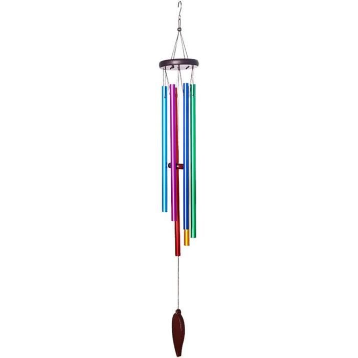BLESSEDLAND Carillon Éolien Papillons 4 Tubes Aluminium - 7 Papillons + 5 Cloches, Son Doux Nature, Bronze, 38 Pouces Intérieur/Extérieur