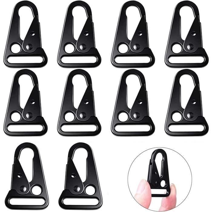 3 Mousquetons Tactiques Noirs - Ceinture à Suspendre - Nylon Et Alliage - Pour Outdoor Et Sac à Dos